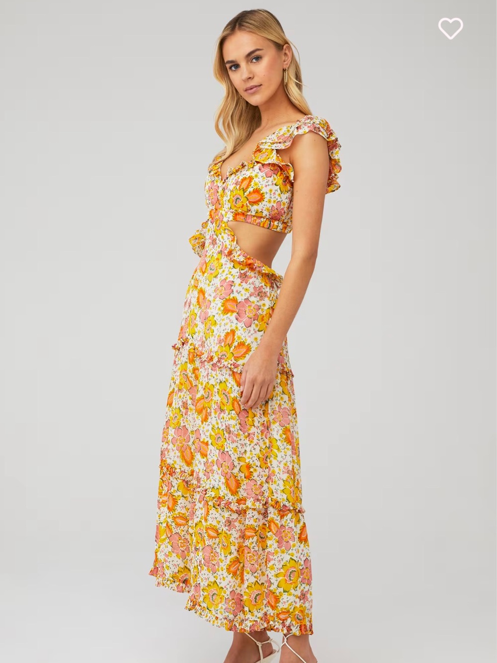 Cleobella new without tags Floral Cutout Maxi Dress in Yellow & Pink